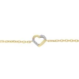 trendor Damen-Armband mit Zirkonia-Herz 925 Silber Vergoldet