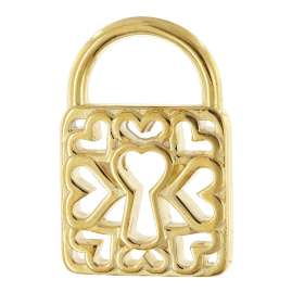 trendor 21839 Women's Heart Lock Pendant Necklace Gold Plated 925 Silver