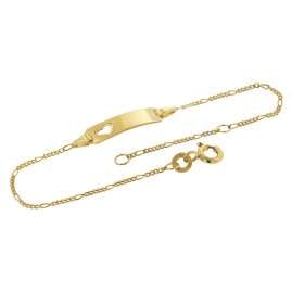 trendor 21989 Gravur-Armband für Kinder 333 Gold Armband mit Namen 14/12 cm
