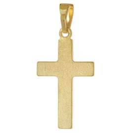 trendor 31043 Kreuz-Anhänger für Kinder 925 Silber Vergoldet 18 mm