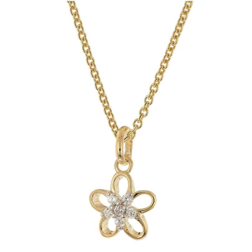 trendor 31045 Damen-Kette Blume 925 Silber Vergoldet Zirkonia-Blüte