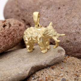 trendor 31061 Elefant-Anhänger Origami-Style 925 Silber Vergoldet