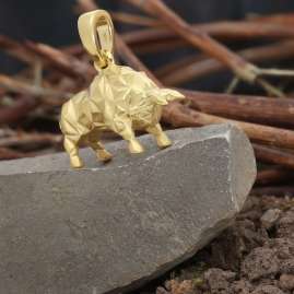 trendor 31063 Stier-Anhänger Origami-Style 925 Silber Vergoldet
