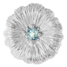 trendor 31162-02 Damen-Kette mit Lotusblatt Silber Rhodiniert mit Blautopas