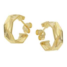 trendor 31151 Women's Earrings Half-Hoops Gold-Plated 925 Silver 15 mm