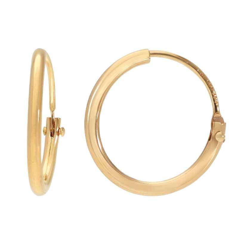 trendor 31176 Creolen Ohrringe Gold 585/14K Huggies Ø 13 mm Breite 1,3 mm 4262587311764