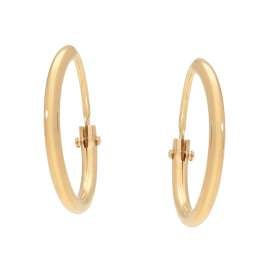 trendor 31176 Creolen Ohrringe Gold 585/14K Huggies Ø 13 mm Breite 1,3 mm