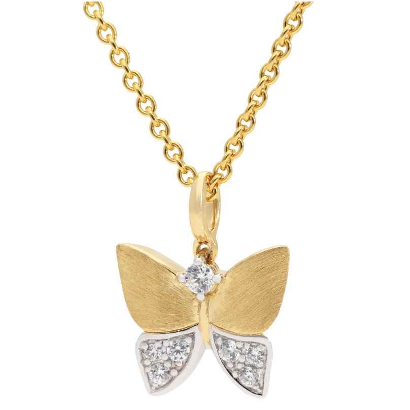 trendor 31195 Anhänger Gold 333/8K Schmetterling Vergoldete Silberkette 4262587311955