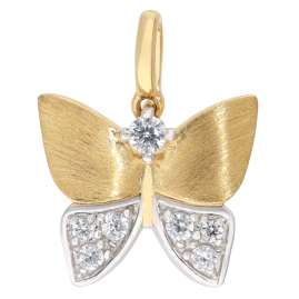 trendor 31195 Anhänger Gold 333/8K Schmetterling Vergoldete Silberkette