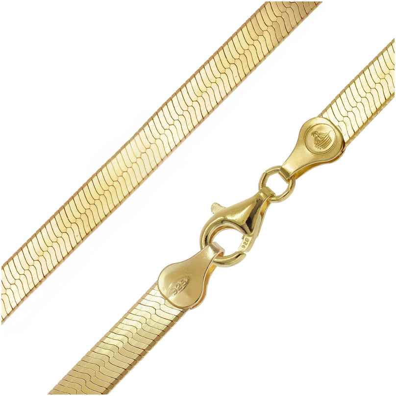 trendor 31255 Women's Necklace Gold-Plated 925 Silver Herringbone 5.5 mm