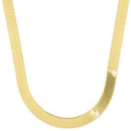 trendor 31255 Damen-Kette 925 Silber Vergoldet Fischgrätmuster 5,5 mm breit