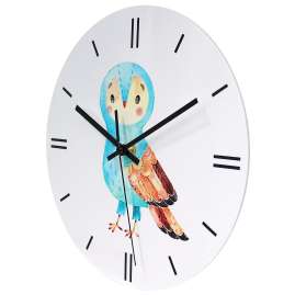 trendor 75872 Children's Wall Clock Owl Ø 30 cm Quartz without Ticking