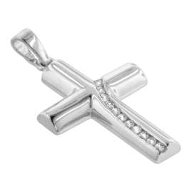 trendor 35840 Silver Cross Pendant Necklace