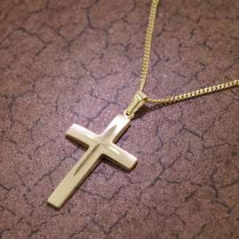 trendor 35797 Gold Cross on 42 cm Gold-Plated Necklace