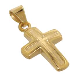 trendor 75369 Children's Cross Pendant 12 mm Gold 585 / 14 Carat