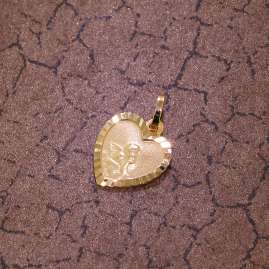 trendor 75537 Kids Necklace Pendant Heart with Angel Gold 585 / 14K