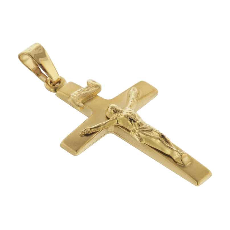 Trendor Kreuz-Anhänger 18 Karat Gold - 32x17mm Echtgold Schmuck Für Damen & Herren