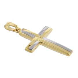 trendor 39663 Kreuz Anhänger 333 Gold (8 Karat) Bicolor 24 mm