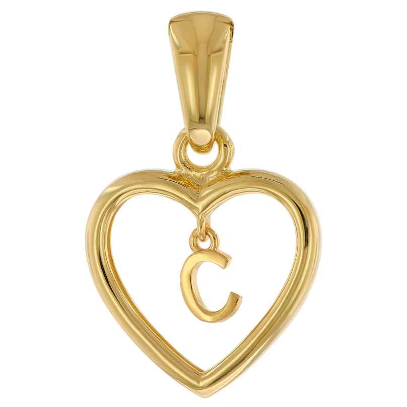trendor 51850-C Heart Pendant with Letter C Gold Plated 925 Silver 4260727518424