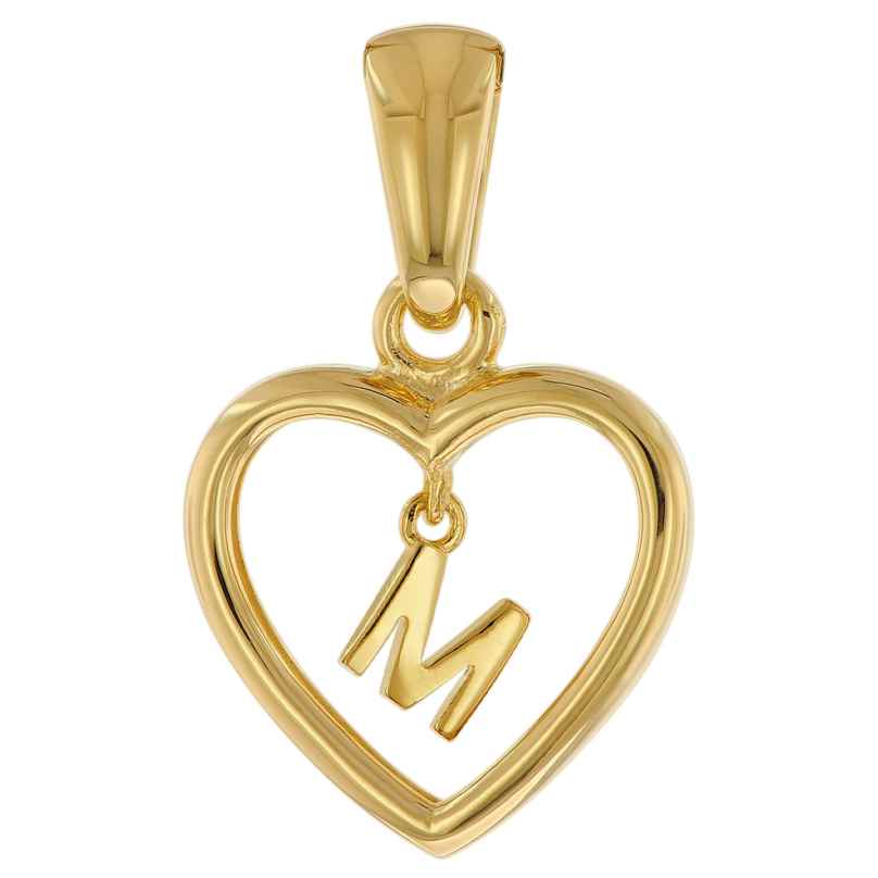 trendor 51850-M Heart Pendant with Letter M Gold Plated 925 Silver 4260727518479