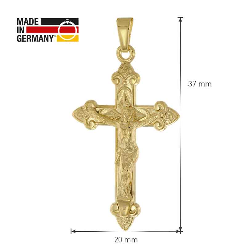 9 Karat Gold Gefüllte Kreuz Medaillon Halskette, Foto