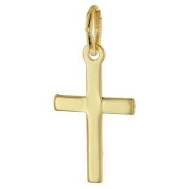trendor 51954 Children's Cross Pendant Gold 585 on Gold-Plated Silver Chain