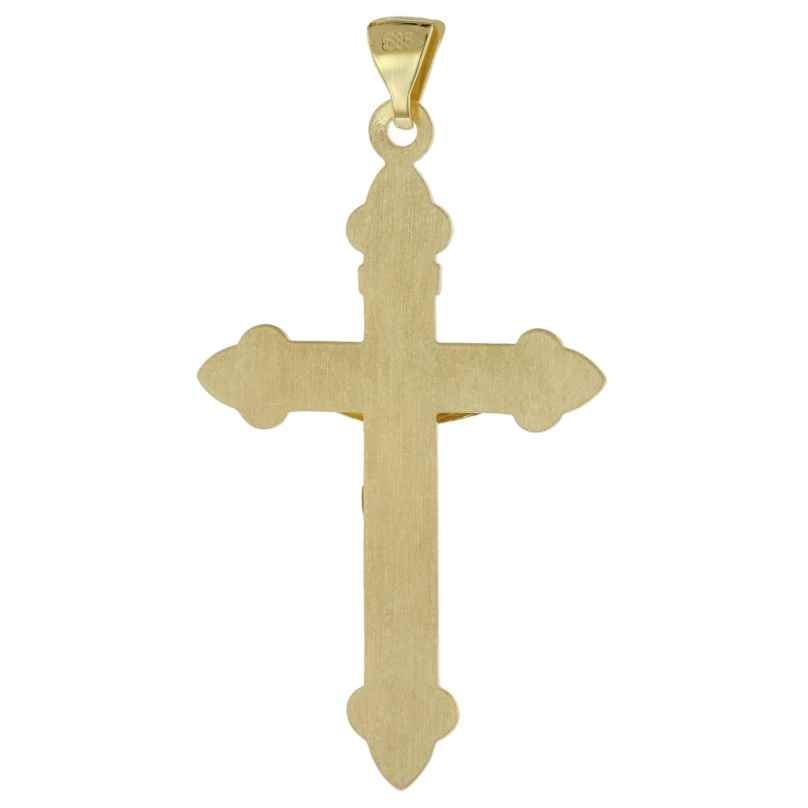 Trendor Kreuz-Anhänger Mit Korpus | Gold 585 (14 Karat) | 40 X 27 Mm | Herren Halskette | Elegantes Goldkreuz