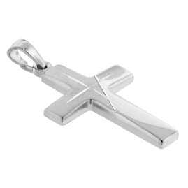 trendor 63607 Silver Men's Necklace with Cross Pendant