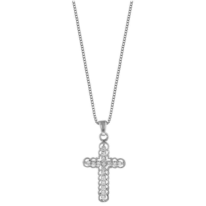 trendor 35909 Halskette mit Kreuz Silber 925 Zirkonia 4260435359098