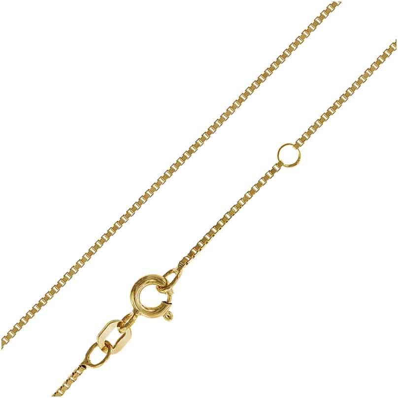 trendor 35913 Fine Box Chain 925 Sterling Silver Gold-Plated 0,9 mm 38-50 cm
