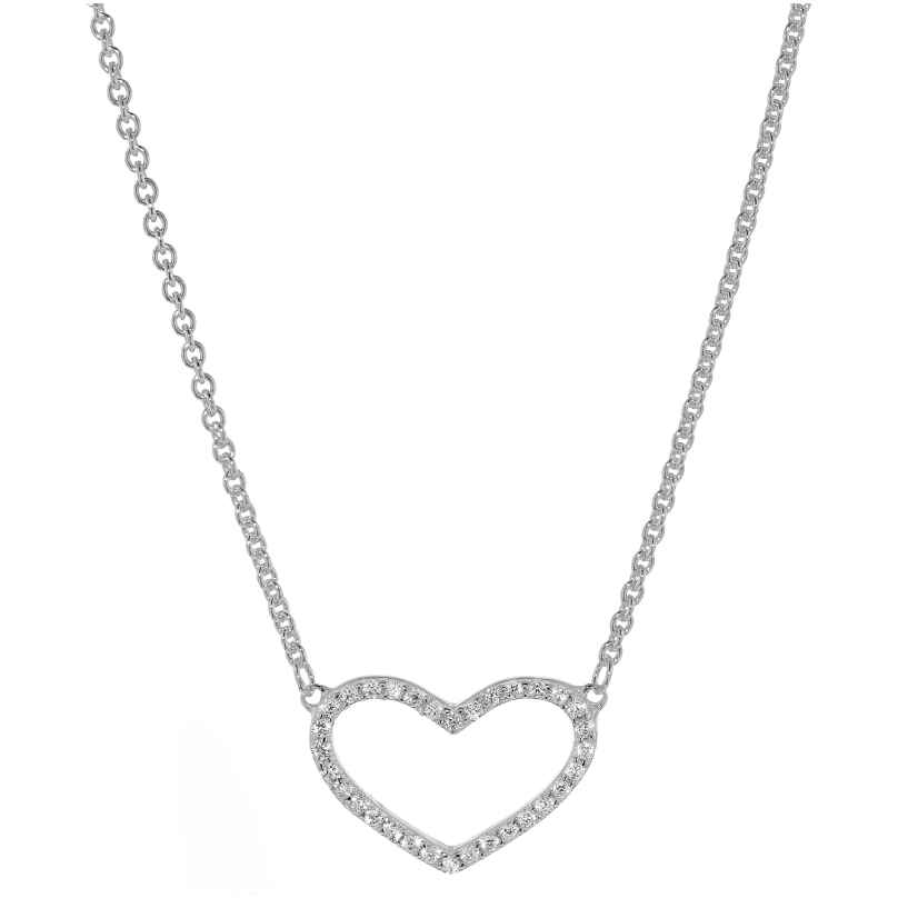 trendor 08028 Silver Necklace with Zirconia Heart 4260497080282