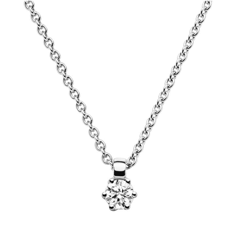 trendor 532526 Diamant-Anhänger 0,10 mit Halskette Weißgold 585/14K 4006025325261