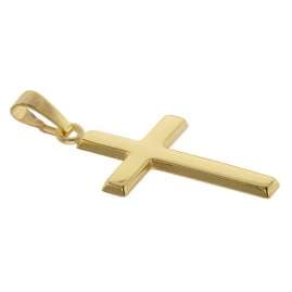 trendor 08500 Cross Pendant Gold 333/8K with Gold Plated Necklace