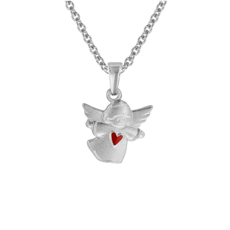 trendor 08470 Silberkette für Kinder Schwebender Engel mit rotem Herz 4260497084709