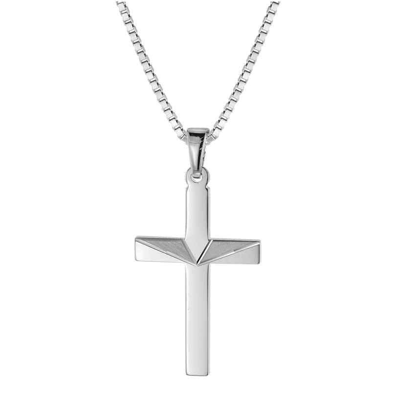 trendor 08477 Kreuz-Anhänger an Halskette für Männer Silber 925