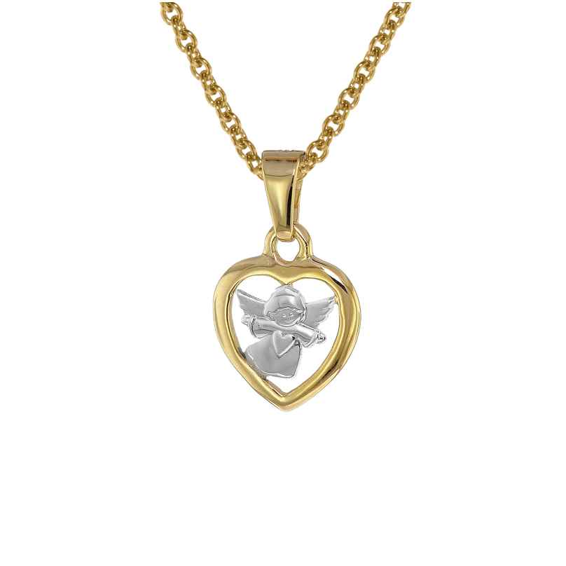 trendor 08553 Mädchen-Halskette mit Herz-Anhänger Gold 333 4260497085539