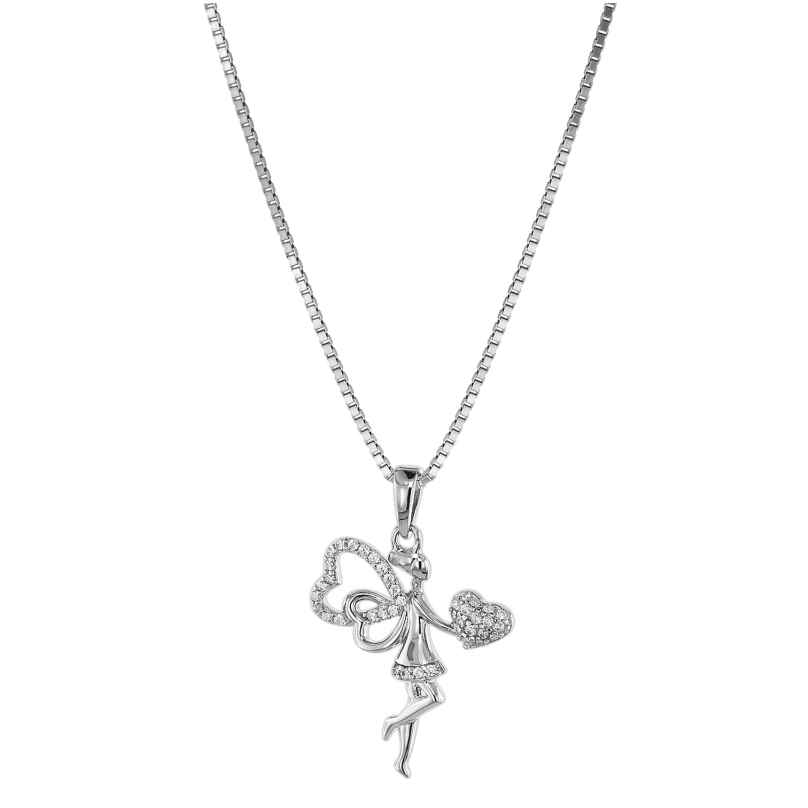 trendor 75058 Women's Necklace Fairy Pendant 925 Silver with Cubic Zirconia