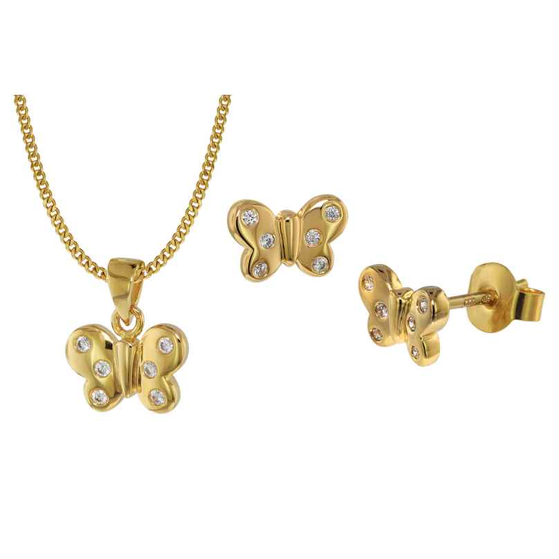 trendor 75110 Schmetterling Schmuckset für Kinder Gold 333 (8 Karat) 4260641751105