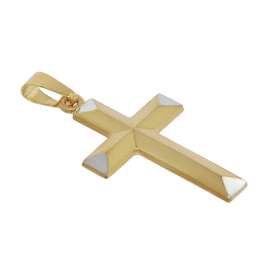trendor 75116 Cross 333 Gold Two-Colour with Goldplated Necklace 42/40 cm