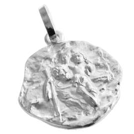 trendor 75210 St. Christopher Pendant 333 White Gold 8 ct with Silver Necklace