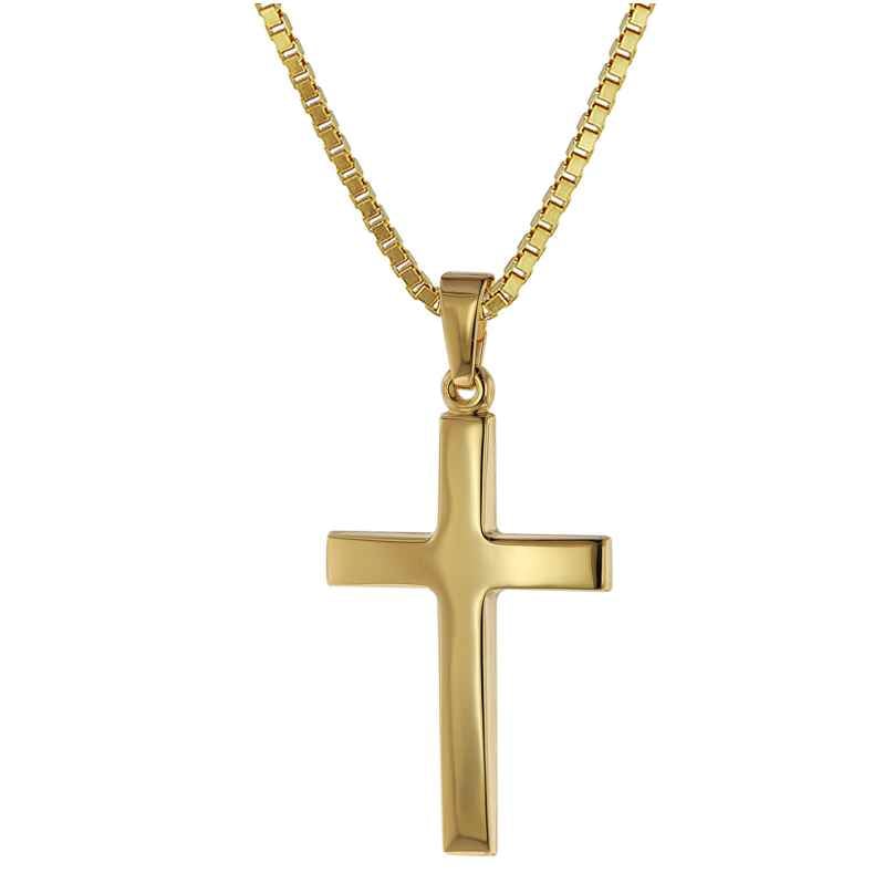 trendor 75263 Cross Pendant Gold 333 (8 Carat) + Gold-Plated Necklace