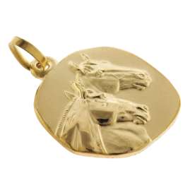 trendor 75322 Pendant Horses Gold 333 (8 ct.) with Gold Plated Silver Necklace