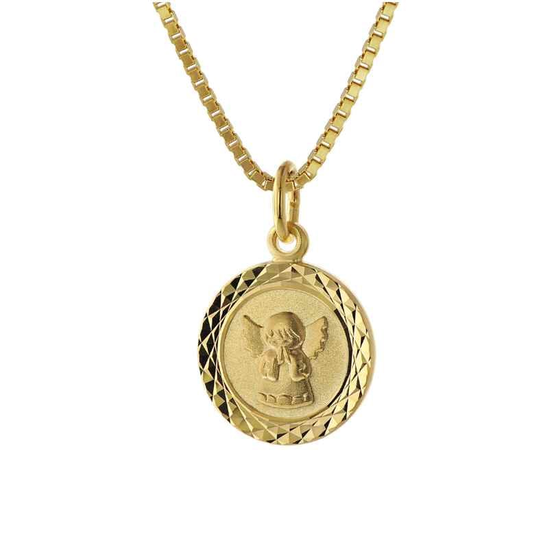 trendor 75325 Kids Necklace Angel Gold 585 (14 ct.) + Gold Plated Chain 4260641753253
