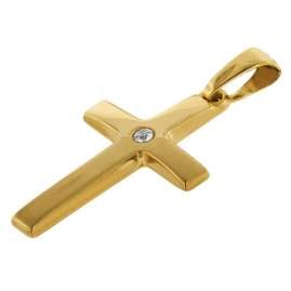 trendor 75426 Kreuz-Anhänger Gold 333 / 8 Karat mit vergoldeter Halskette