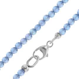 trendor 75479 Halskette für Damen Blauachat Ø 2,5 mm