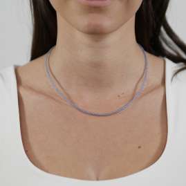 trendor 75480 Damen-Halskette Blauachat Ø 2,5 mm