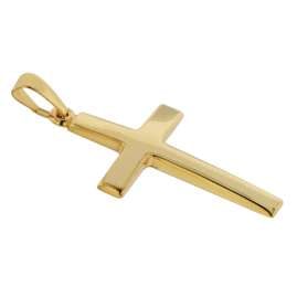 trendor 75543 Cross Pendant 24 mm Gold 585 + Gold Plated Silver Necklace