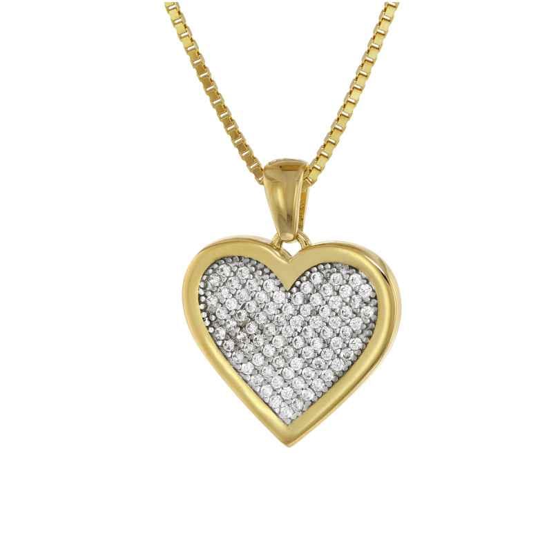 trendor 75560 Heart Pendant Gold 333 + Gold Plated Silver Necklace 4260641755608