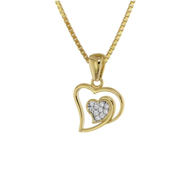 trendor 75561 Heart Pendant Gold 333 / 8 carat & Gold Plated Silver Necklace 4260641755615