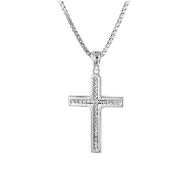 trendor 75596 Cross Pendant 20 mm with Necklace Silver 925 4260641755967